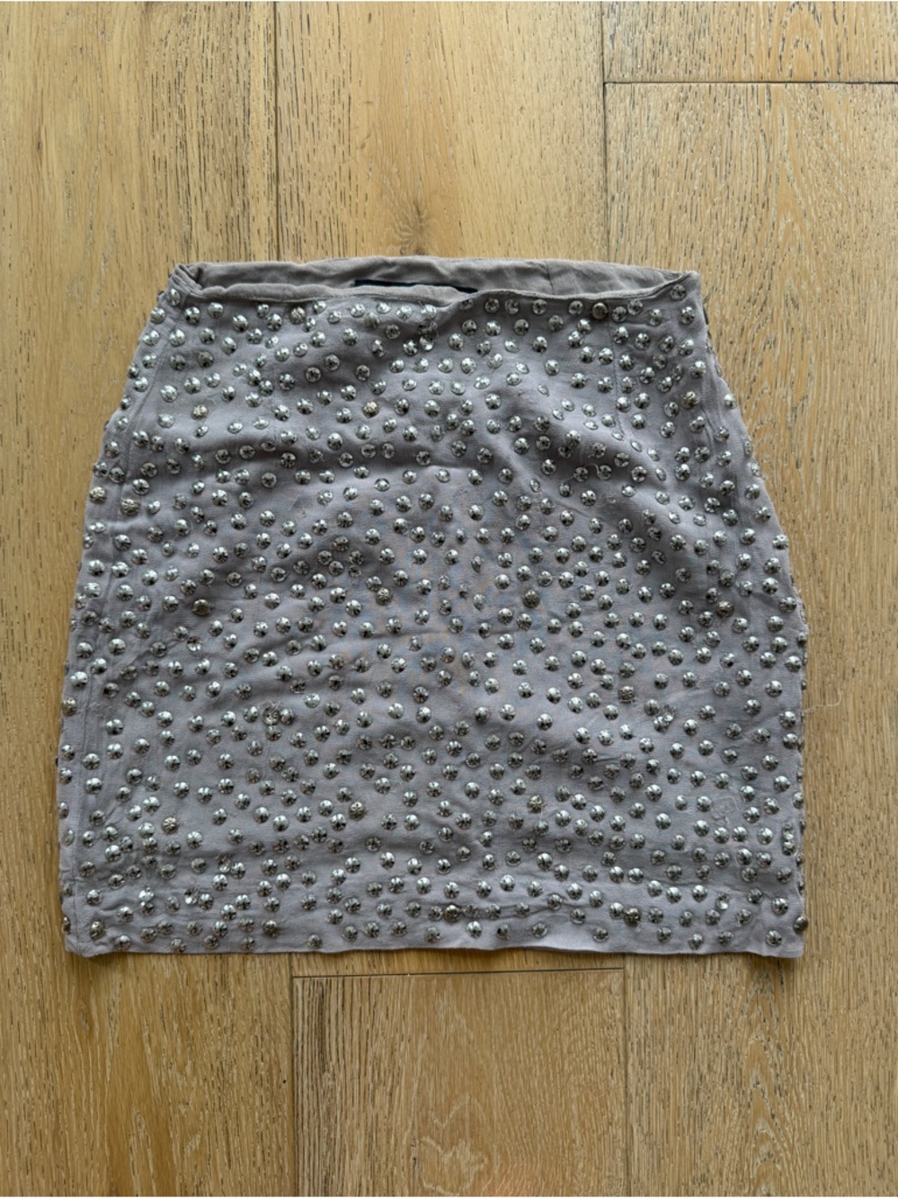 French Connection Taupe Embellished Pencil Skirt